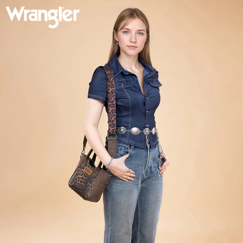 Dark Brown Wrangler Leopard Small Crossbody