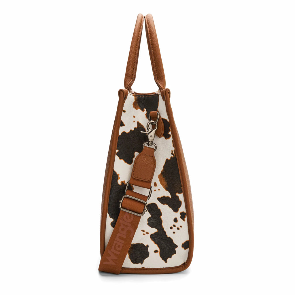 Wrangler Carry-All Large Tote Work Tote /Crossbody - Cow Print