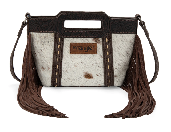 Coffee Cowhide Wrangler Fringe Crossbody