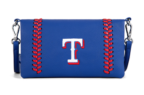Montana West MLB Texas Rangers Team Bi-Fold Clutch/Crossbody -- Blue