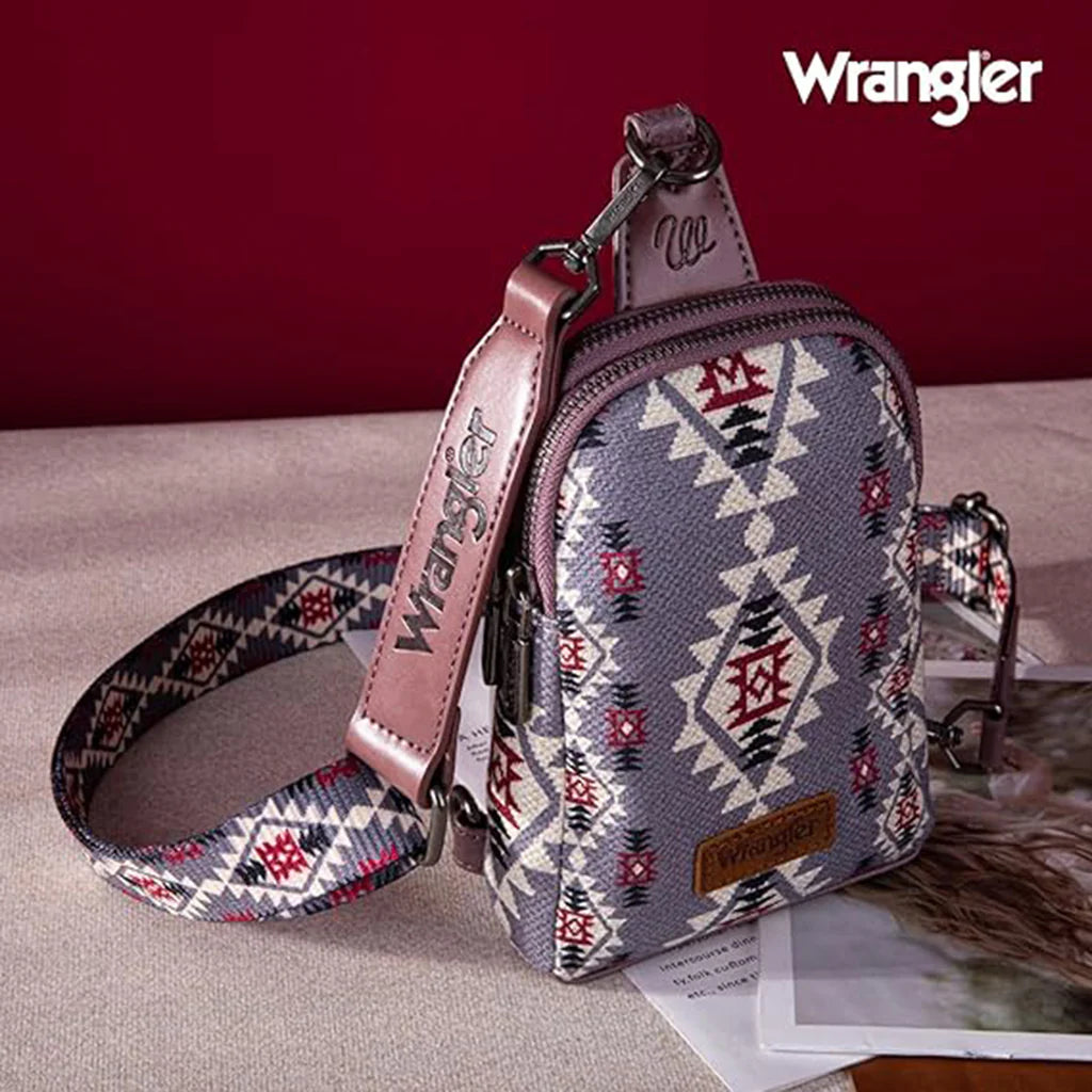 Wrangler Aztec Sling Bag - Southwest Crossbody Trendy Chest Bag