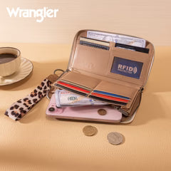 Tan Wrangler Leopard Wristlet