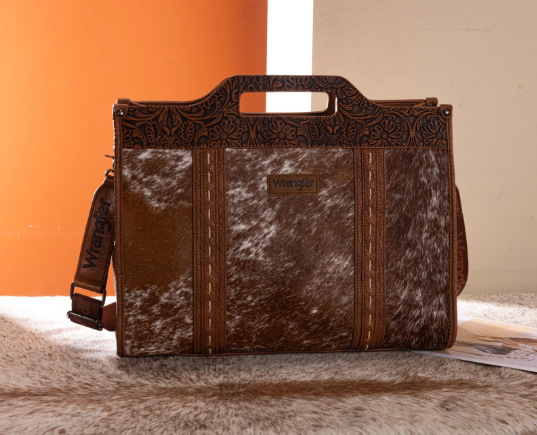 Wrangler Genuine Cowhide Carry-All Cowhide Large Tote /Crossbody