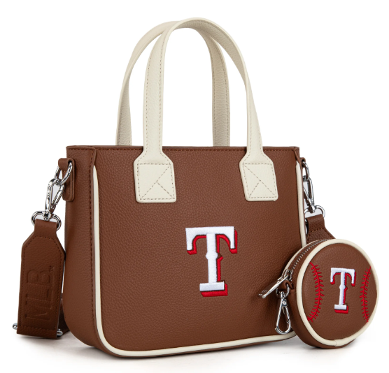 Montana West MLB Texas Rangers Team Tote/Crossbody with Baseball Coin Pouch