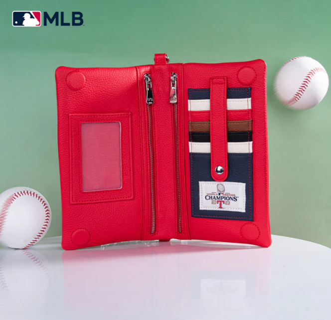 Montana West MLB Texas Rangers Leather Crossbody Purse -- Red