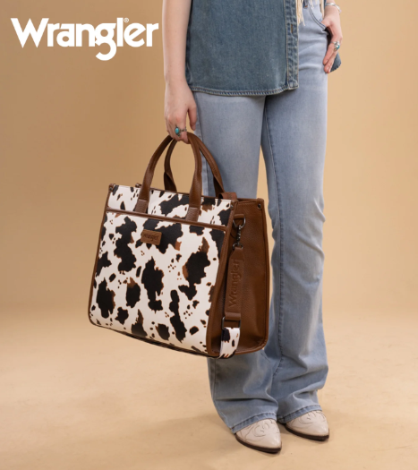Cow Brown Wrangler Carry All Work Crossbody w/ Tumbler Pocket