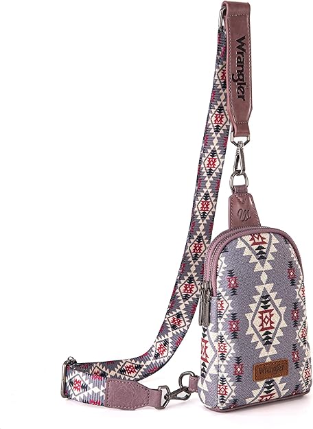 Wrangler Aztec Sling Bag - Southwest Crossbody Trendy Chest Bag