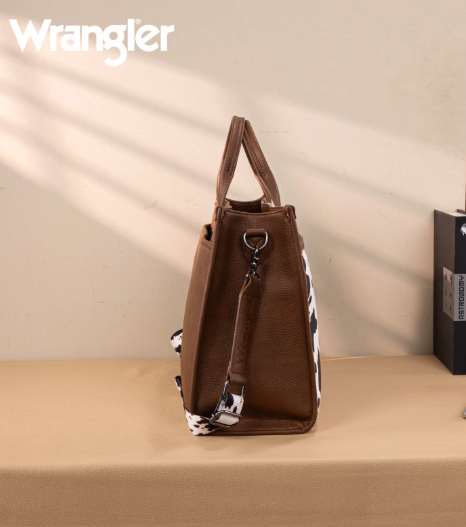 Cow Brown Wrangler Carry All Work Crossbody w/ Tumbler Pocket