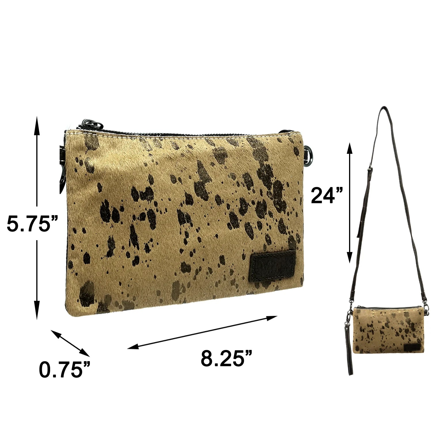 Montana West Hair-On Cowhide Leather Clutch/Crossbody