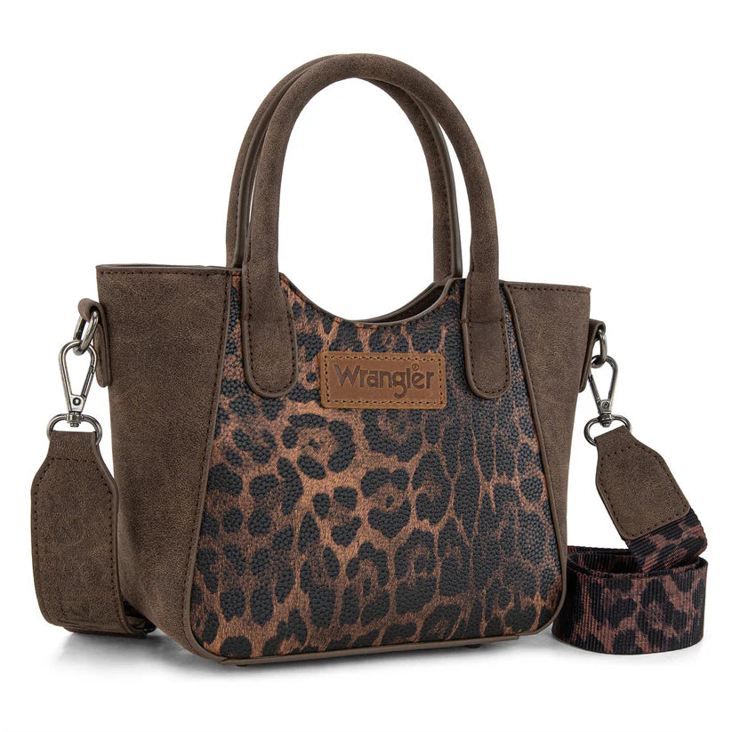 Dark Brown Wrangler Leopard Small Crossbody