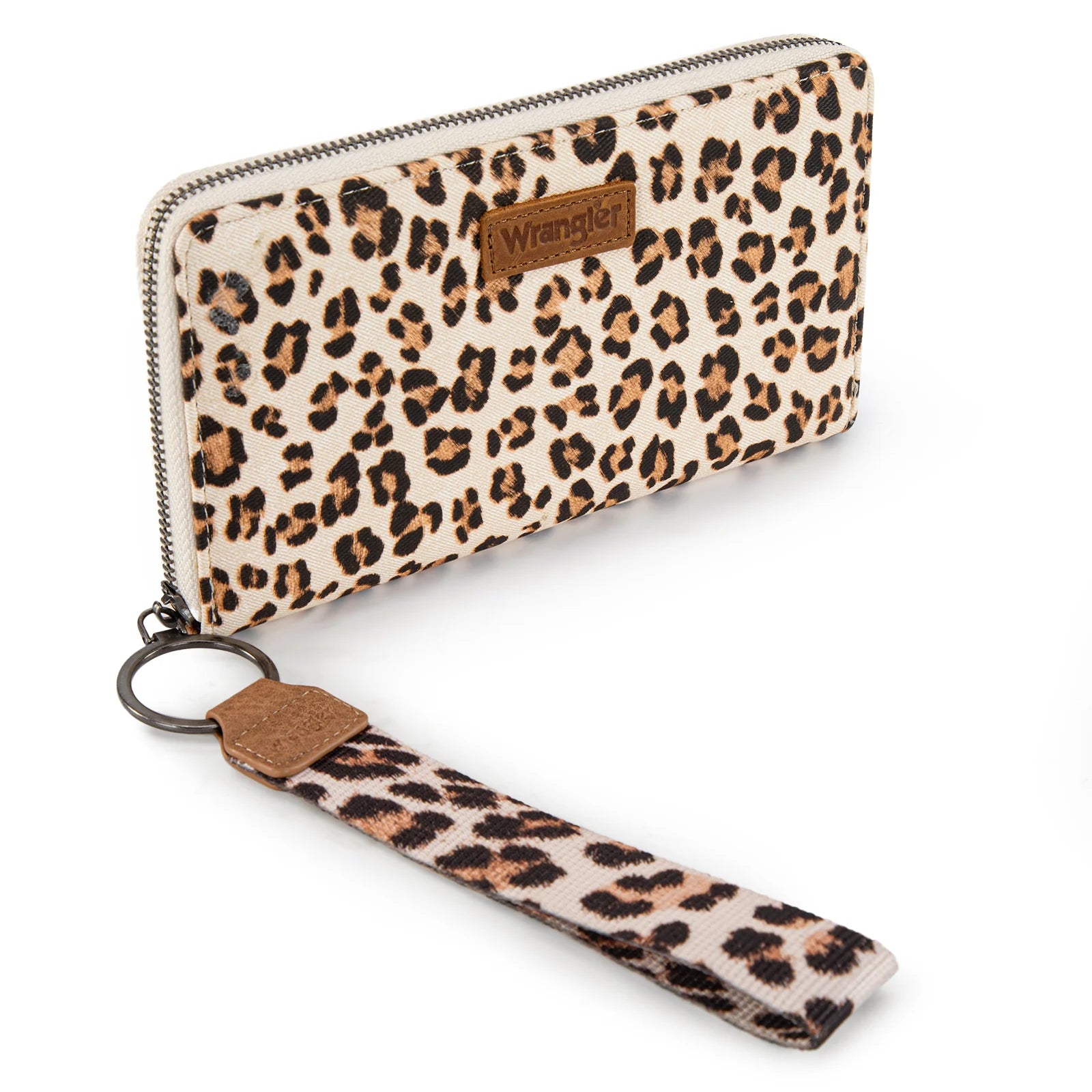 Tan Wrangler Leopard Wristlet