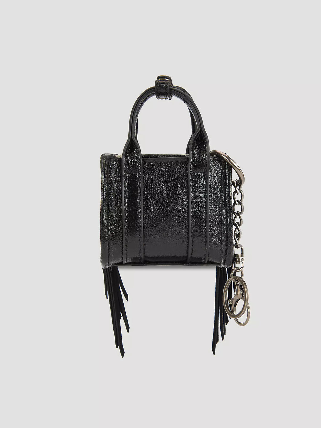 Black Gold Shimmer Cowhide Mini Wrangler Purse Keychain