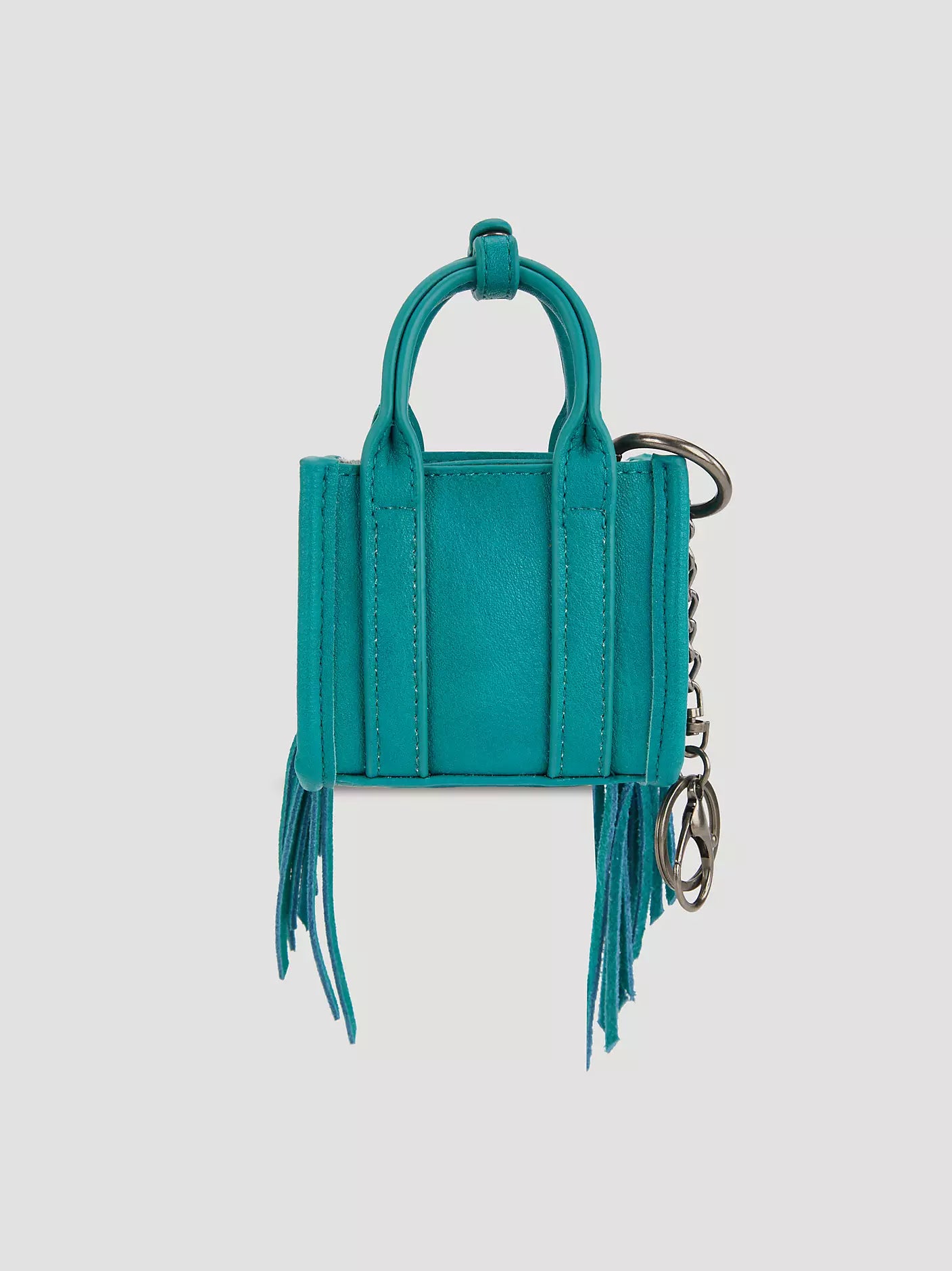 Turquoise Cowhide Mini Wrangler Purse Keychain