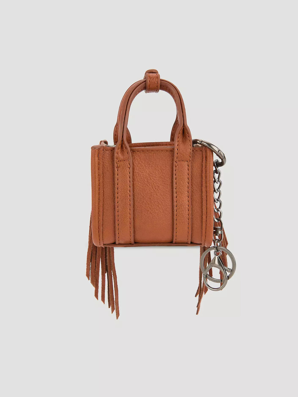 Dark Brown/White Mini Wrangler Purse Keychain