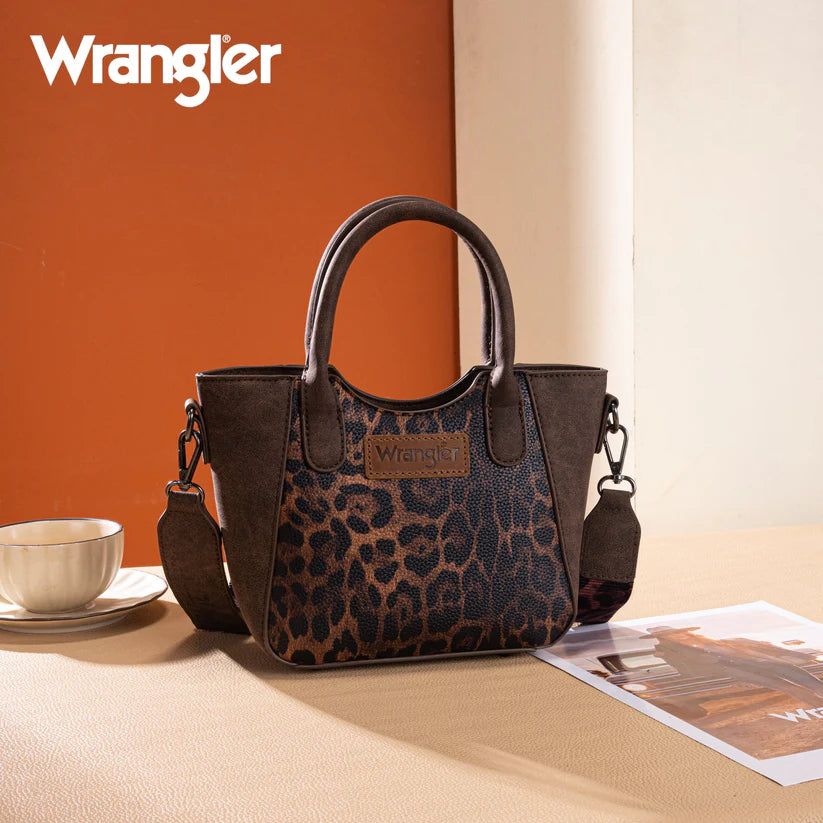 Dark Brown Wrangler Leopard Small Crossbody