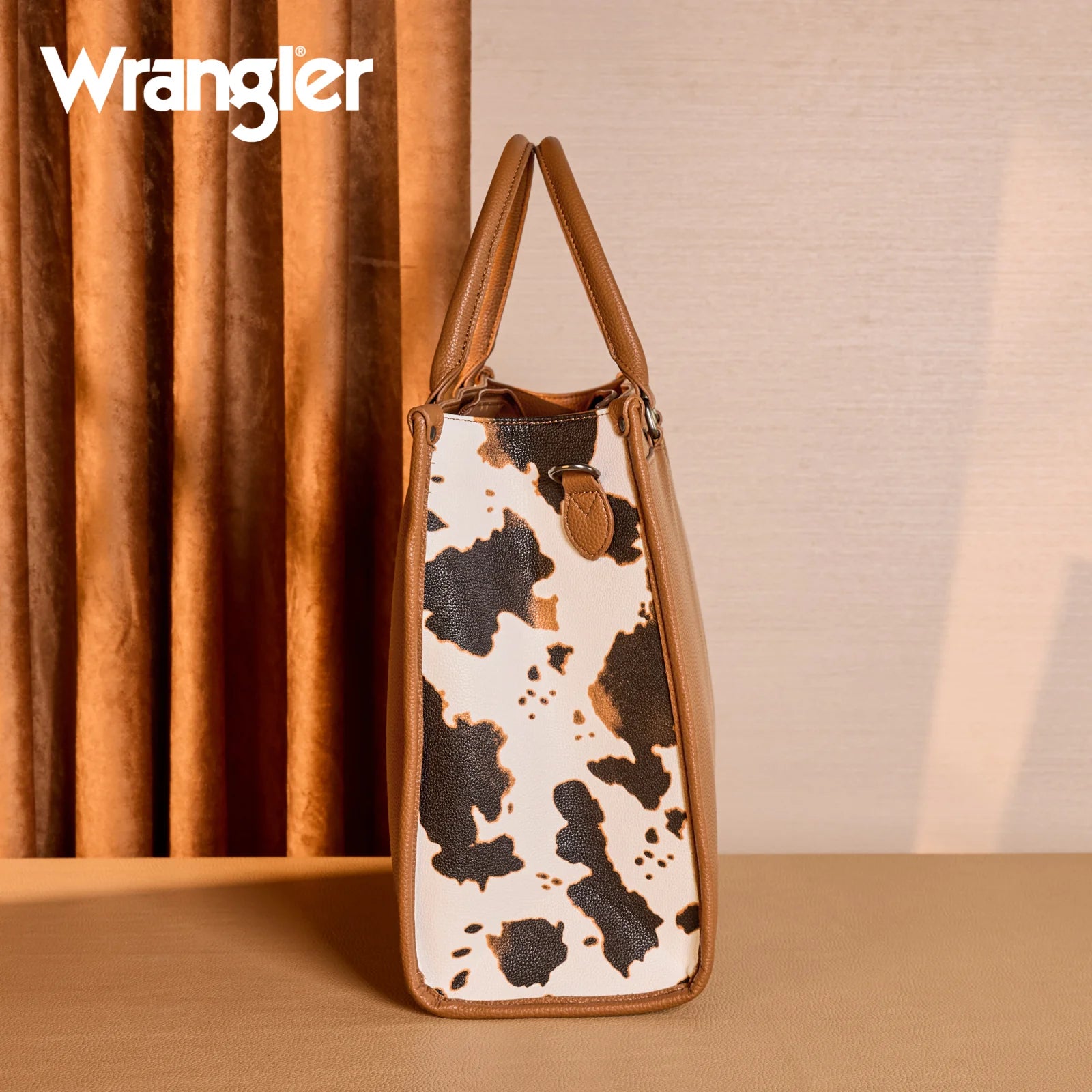 Wrangler Carry-All Large Tote Work Tote /Crossbody - Cow Print