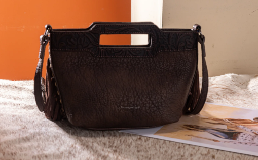 Coffee Cowhide Wrangler Fringe Crossbody