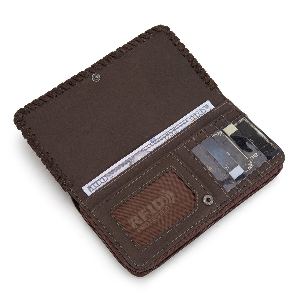 Wrangler Vintage Retro Cowboy Cool Print Wallet -Tan