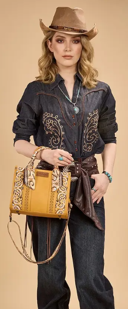 Wrangler Mustard Yellow Bandana Paisley Crossbody