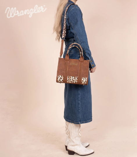 Wrangler Brown Leopard Wrangler Concealed Carry Crossbody