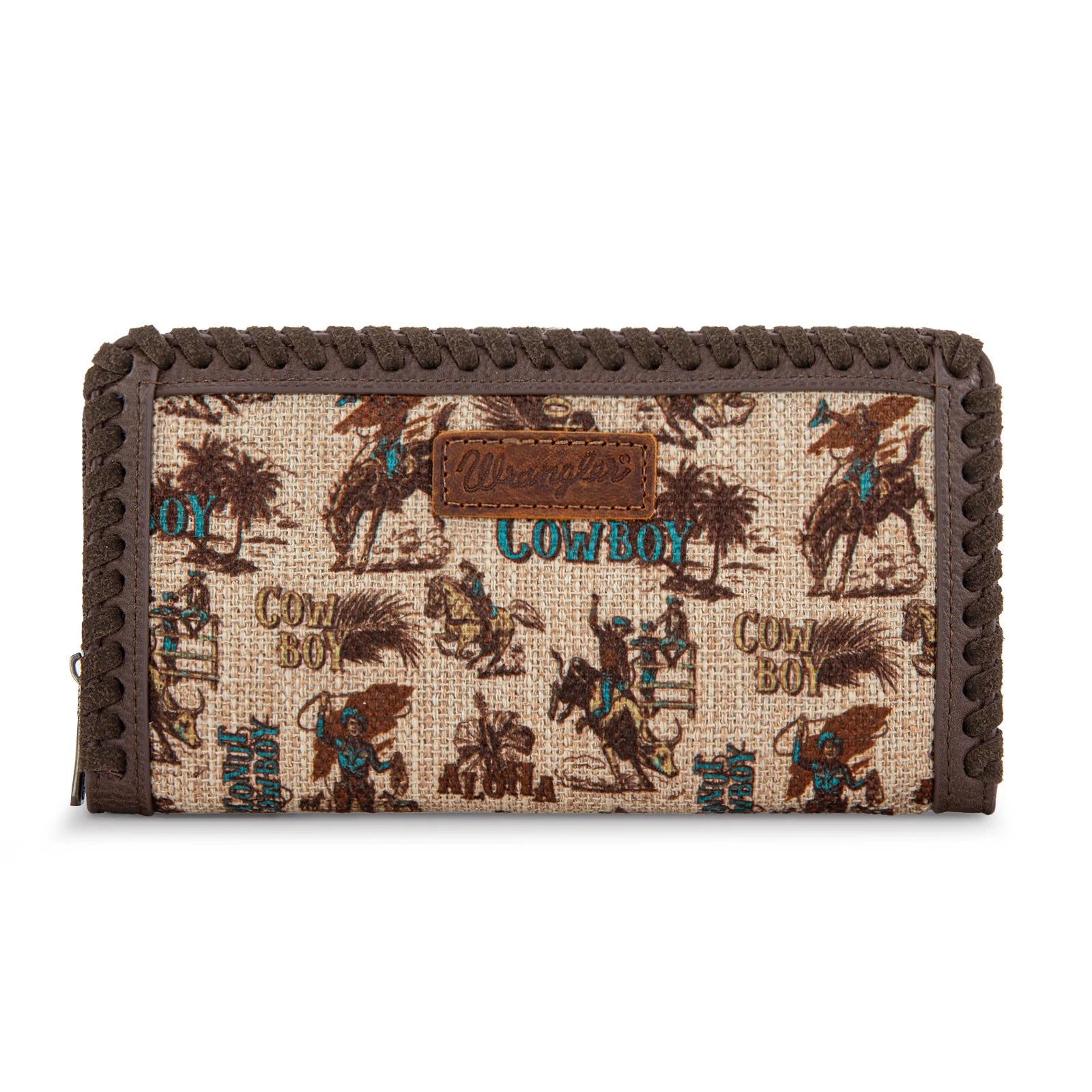 Wrangler Vintage Retro Cowboy Cool Print Wallet -Tan