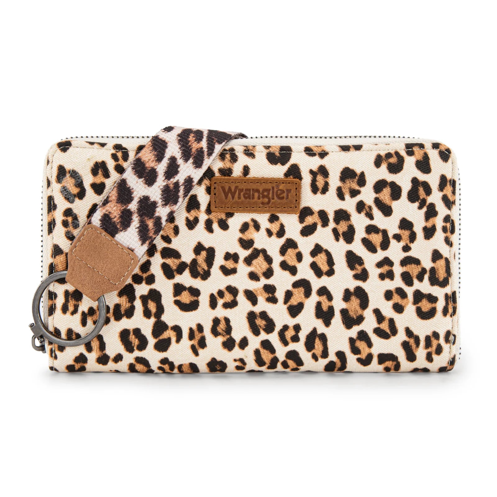 Tan Wrangler Leopard Wristlet