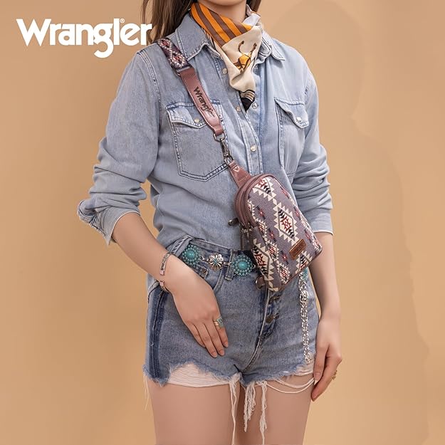 Wrangler Aztec Sling Bag - Southwest Crossbody Trendy Chest Bag