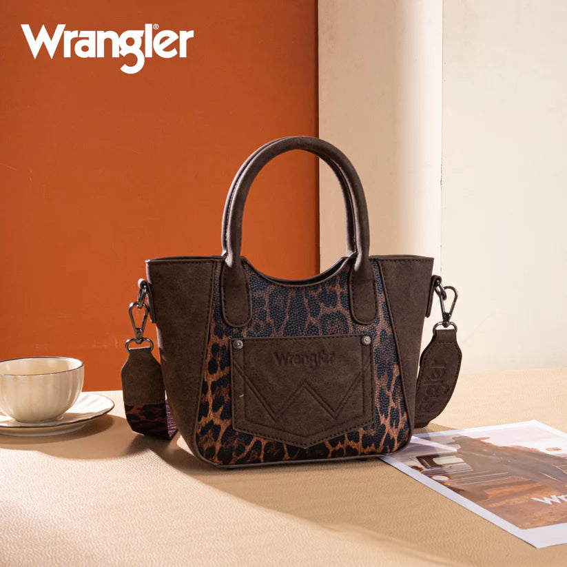 Dark Brown Wrangler Leopard Small Crossbody