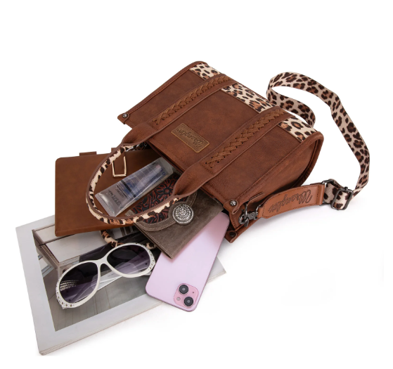 Wrangler Brown Leopard Wrangler Concealed Carry Crossbody