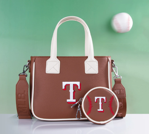 Montana West MLB Texas Rangers Team Tote/Crossbody with Baseball Coin Pouch