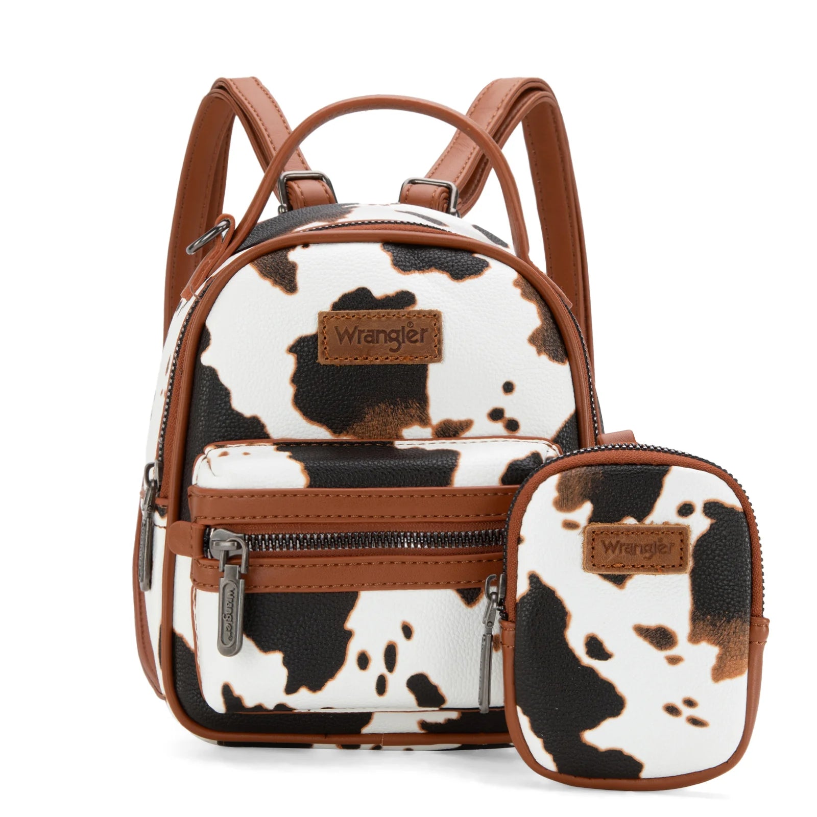 Wrangler Ladies Cow Print Mini Backpack With Coin Pouch