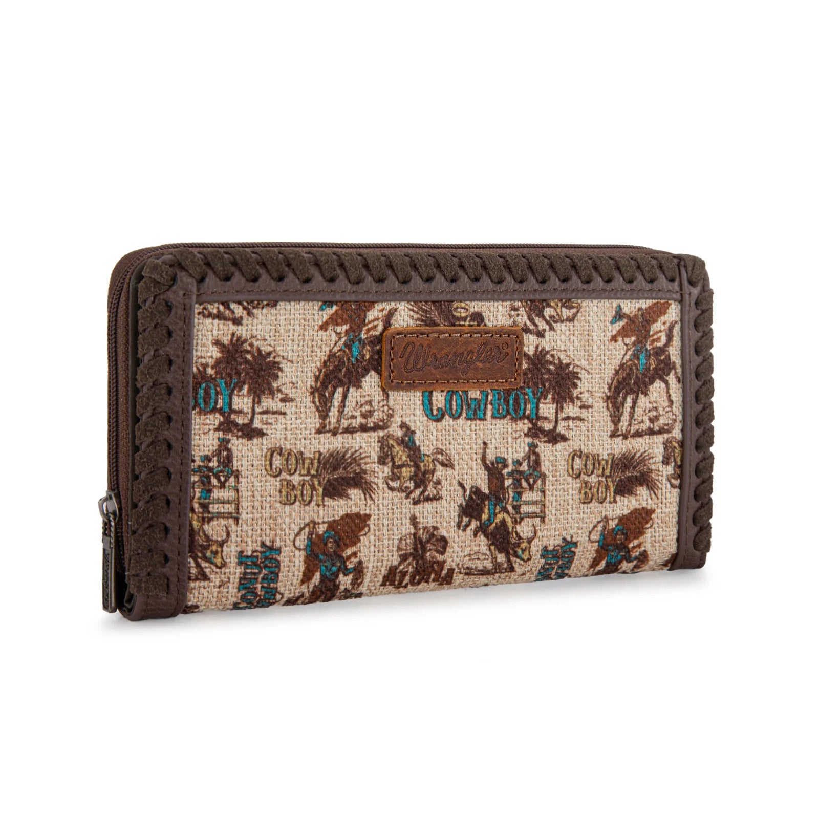 Wrangler Vintage Retro Cowboy Cool Print Wallet -Tan