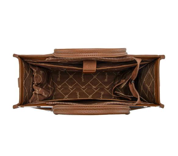 Cow Brown Wrangler Carry All Work Crossbody w/ Tumbler Pocket
