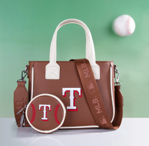 Montana West MLB Texas Rangers Team Tote/Crossbody with Baseball Coin Pouch