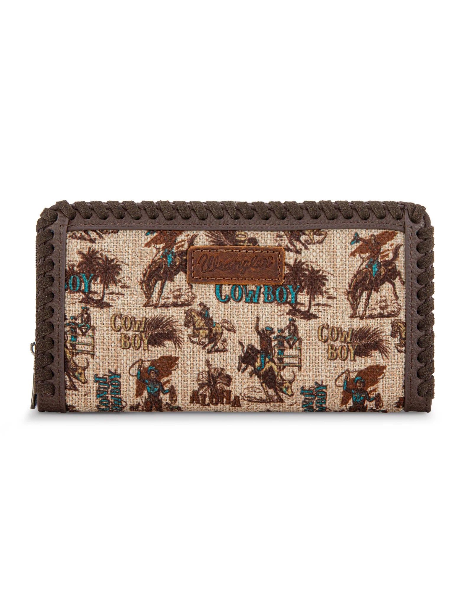 Wrangler Vintage Retro Cowboy Cool Print Wallet -Tan
