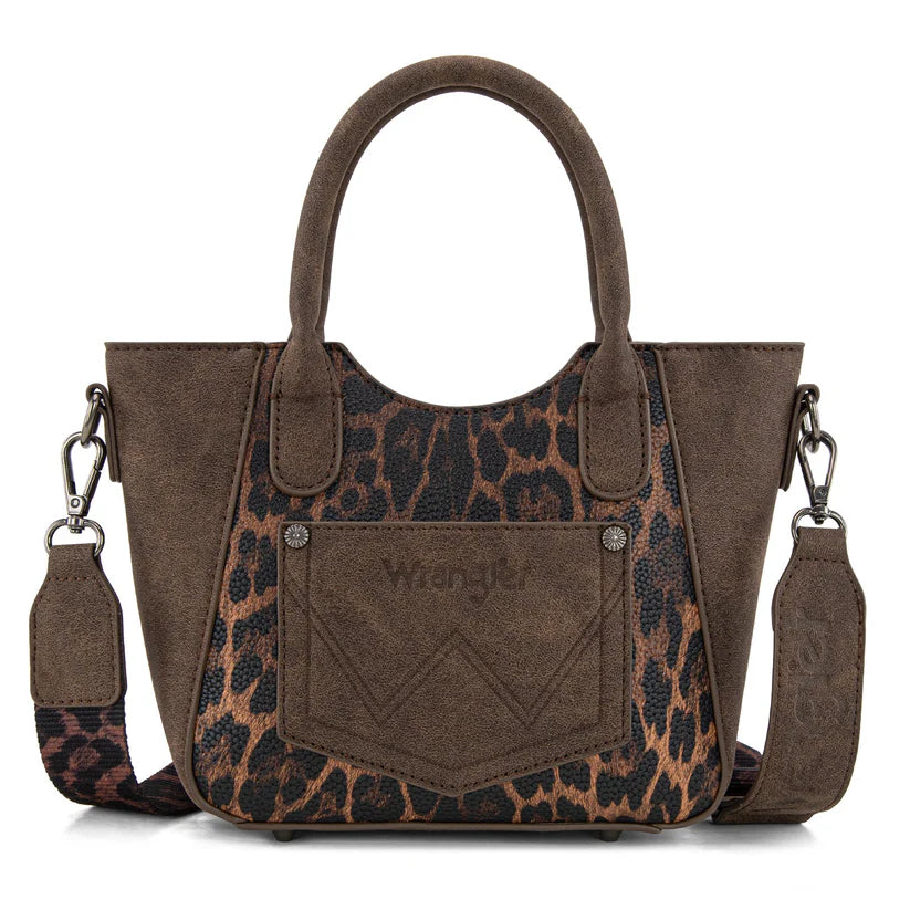 Dark Brown Wrangler Leopard Small Crossbody