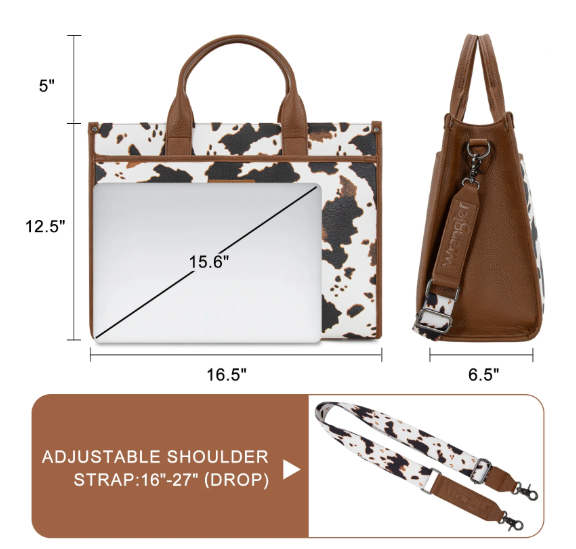 Cow Brown Wrangler Carry All Work Crossbody w/ Tumbler Pocket