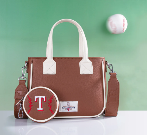 Montana West MLB Texas Rangers Team Tote/Crossbody with Baseball Coin Pouch