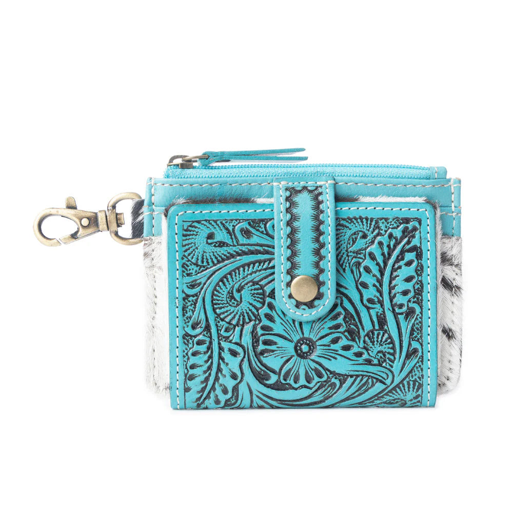Wildflowers of the Prairie Credit Card Holder -- Turquoise