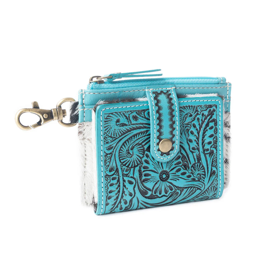 Wildflowers of the Prairie Credit Card Holder -- Turquoise