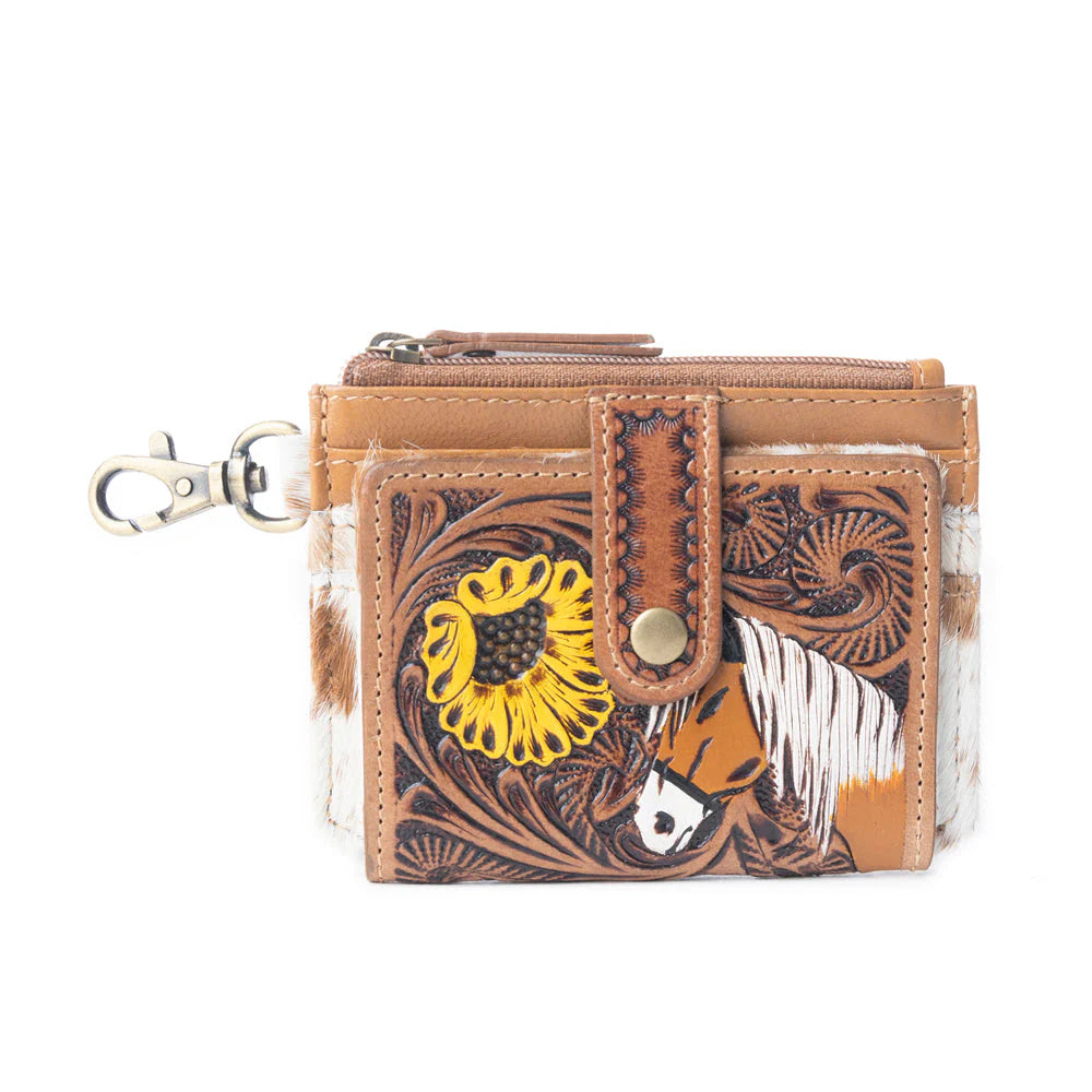 Wildflowers of the Prairie Credit Card Holder -- Brown