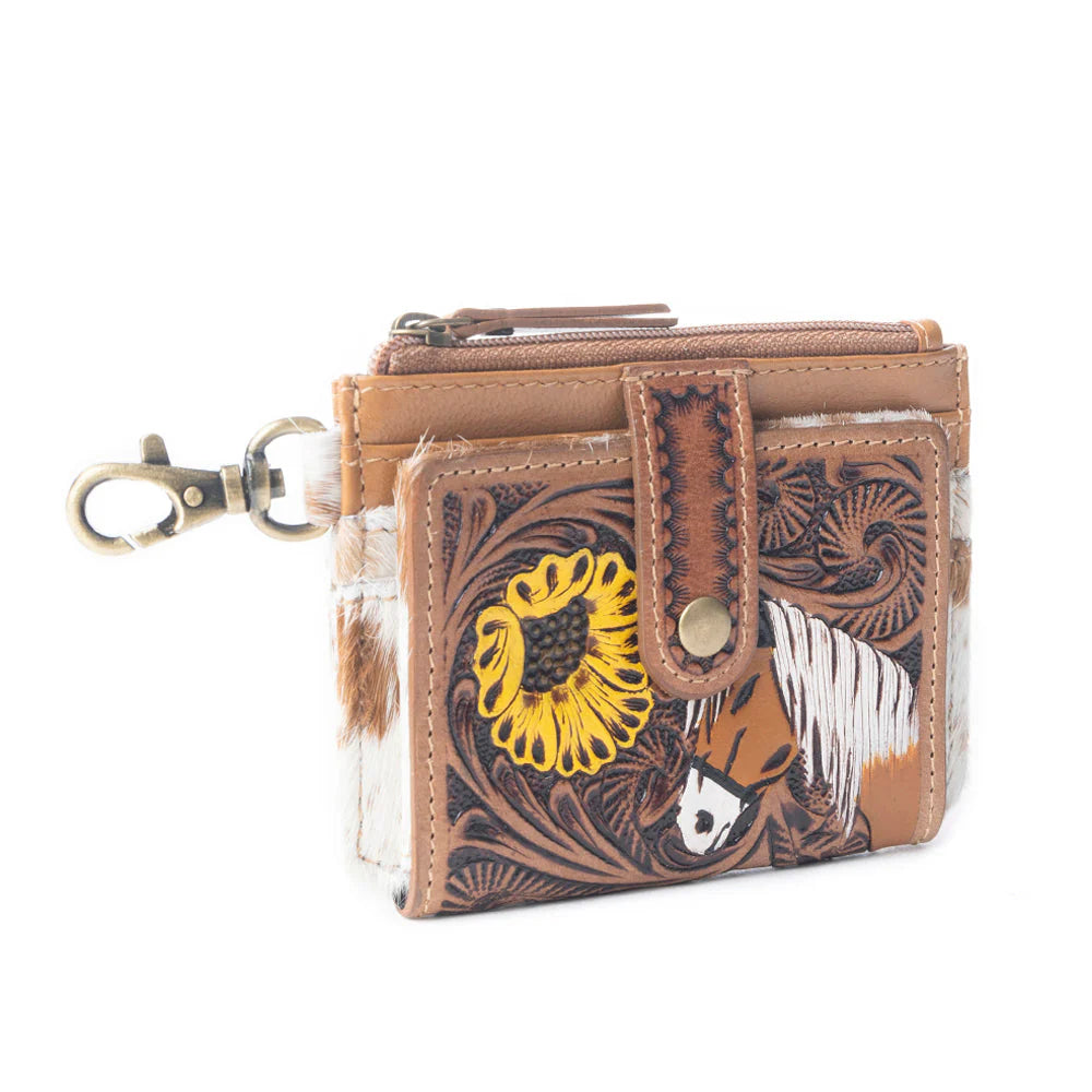 Wildflowers of the Prairie Credit Card Holder -- Brown