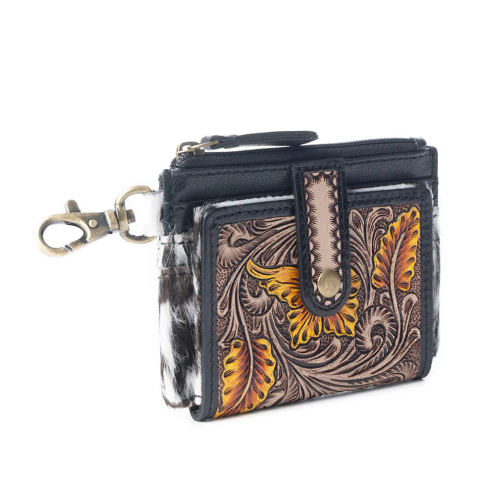 Wildflowers of the Prairie Credit Card Holder -- Black