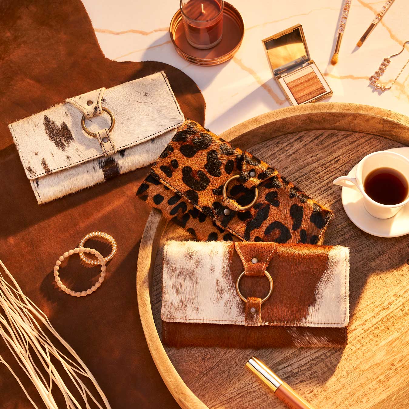 Prairie Loop Hairon Leather Wallet