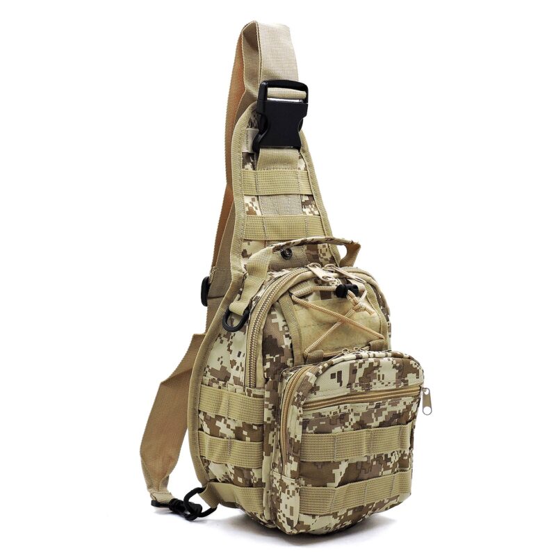 Tactical Multipurpose Military Pattern Sling Bag -- Camo Desert