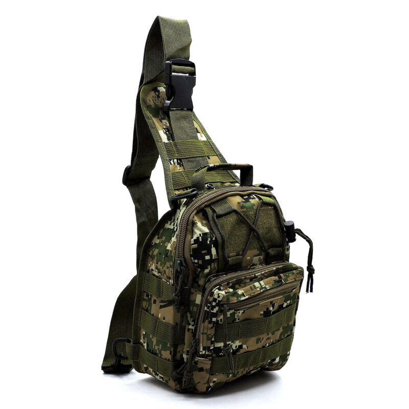 Tactical Multipurpose Military Pattern Sling Bag -- Camo Green