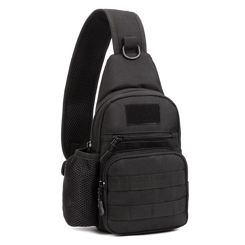 Tactical Multipurpose Military Pattern Sling Bag Bottle Holder -- Black