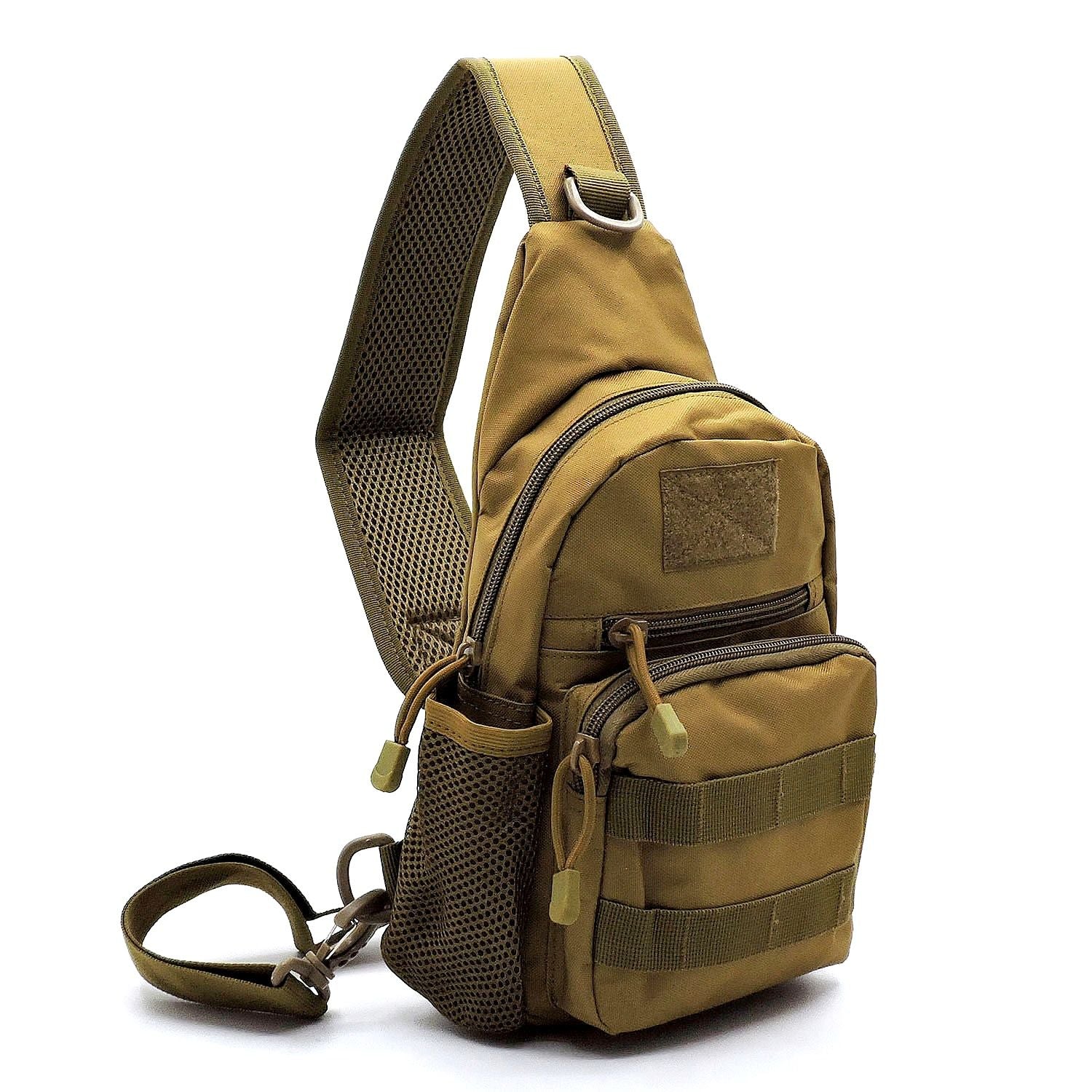 Tactical Multipurpose Military Pattern Sling Bag Bottle Holder -- Khaki